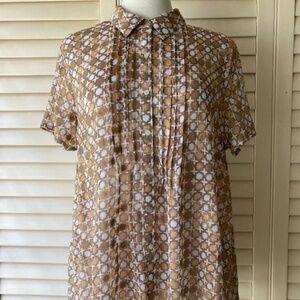 Short Sleeve Tunic Length Blouse